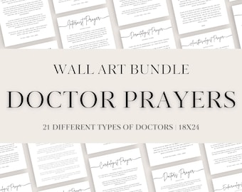 Christian Doctors Prayer Bundle Printable 21 Medical Specialist Prayer Wall Art Physician Appreciation Gift Doctor Office Decor Download