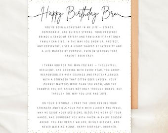 Christian Birthday Card for Brother Happy Birthday Brother Religious Printable 5x7 Digital Greeting Card from Sister Happy Brithday Bro