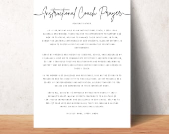 Instructional Coach Gift Printable Instructional Coach Prayer Wall Art Christian Lead Teacher Gift School Coach Appreciation Download