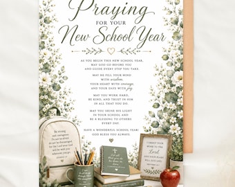 Back to School Card Printable Christian Back to School Blessing Card Student Encouragement Card New School Year Gift Faith Student Card