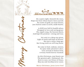Christmas In July Christian Merry Christmas Card Printable Christmas Poem Christian Gift Printable Christmas Greeting Christmas Hosting Gift