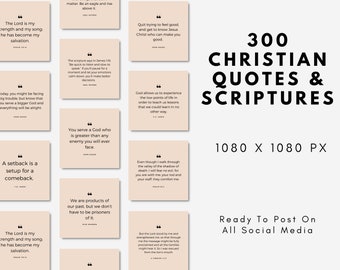 Christian Quotes And Scriptures For Social Media, Bible Verses And Quotes For Minimalist Beige Instagram Posts - Done For You Instagram