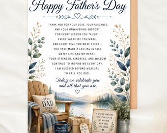 Fathers Day Card Printable Christian Fathers Day Blessing Card Faith Based Gift for Dad Scripture Poem Card Fathers Day 2026 Download