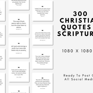 300 Christian Quotes And Scriptures For Social Media, White Bible Verses For Minimalist Instagram Posts, Done For You Ready To Post Content