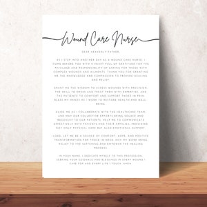 Wound Care Nurse Prayer Wall Art Printable Christian Poster Decor Digital Prints Downloadable Nurse Appreciation Gift Perfect Nursing