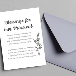 Principal Printable Greeting Card Christian Thank You Card for Principal Appreciation Digital Download End of Year Welcome Birthday Gift