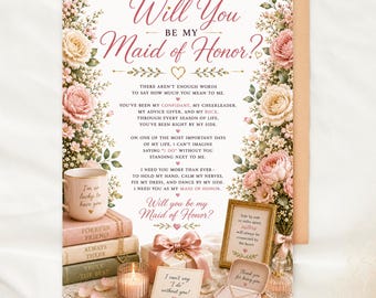 Will You Be My Maid of Honor Card Printable Christian Maid of Honor Proposal Card Maid of Honour Ask Card Faith Based Wedding Proposal Card