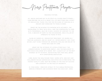 Nurse Practitioner Prayer Wall Art Printable Christian Poster Doctors Office Decor Print Nurse Practitioner Gifts Nurse Practitioner Week