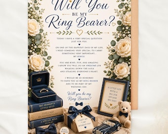 Will You Be My Ring Bearer Card Printable Christian Ring Bearer Proposal Card Ring Bearer Ask Card Faith Wedding Proposal Card Download