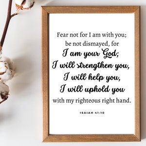 Do Not Fear Printable Wall Art Isaiah 41 10 Christian Bible Verse Poster Digital Download Faith Based Home Decor Modern Scripture Art