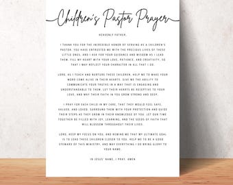 Children's Pastor Prayer Wall Art Printable Christian Kids Church Office Decor Digital Print Poster Gift For Children's Pastor Gift
