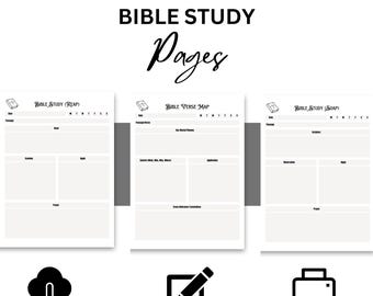 Bible Study Printables Bundle SOAP REAP Sermon Notes Bible Verse Mapping Chapter Summary Bible Reading Log Bible Study Guide Bible Journal