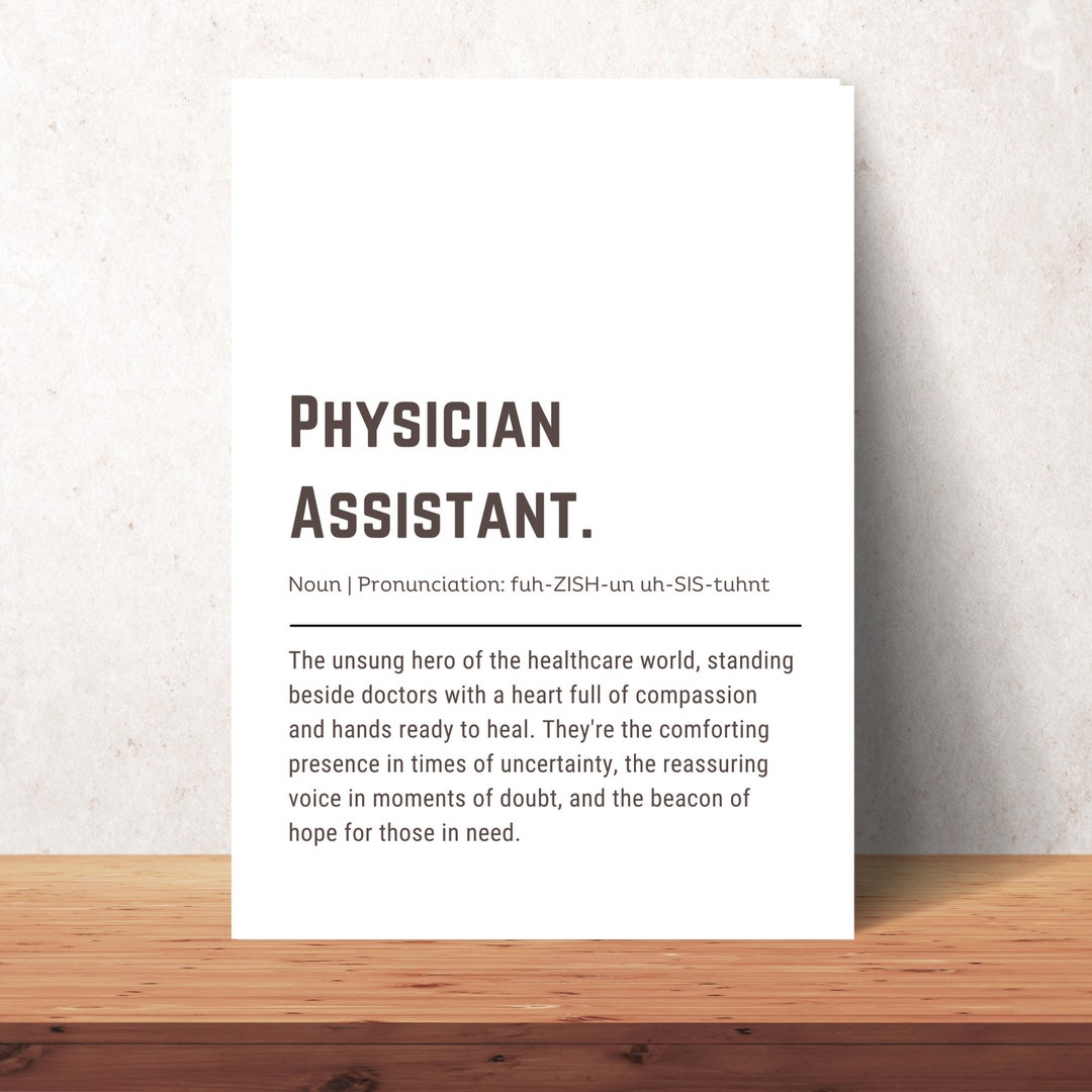 Physician Assistant Definition Printable Poster Christian PA Office ...