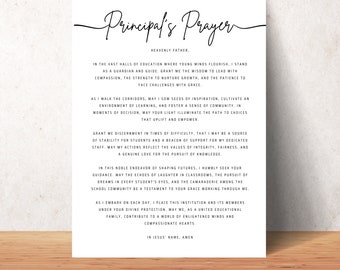 Principal Prayer Wall Art Printable Christian Principal Office Decor School Digital Print Posters Instant Download Gift For Principals