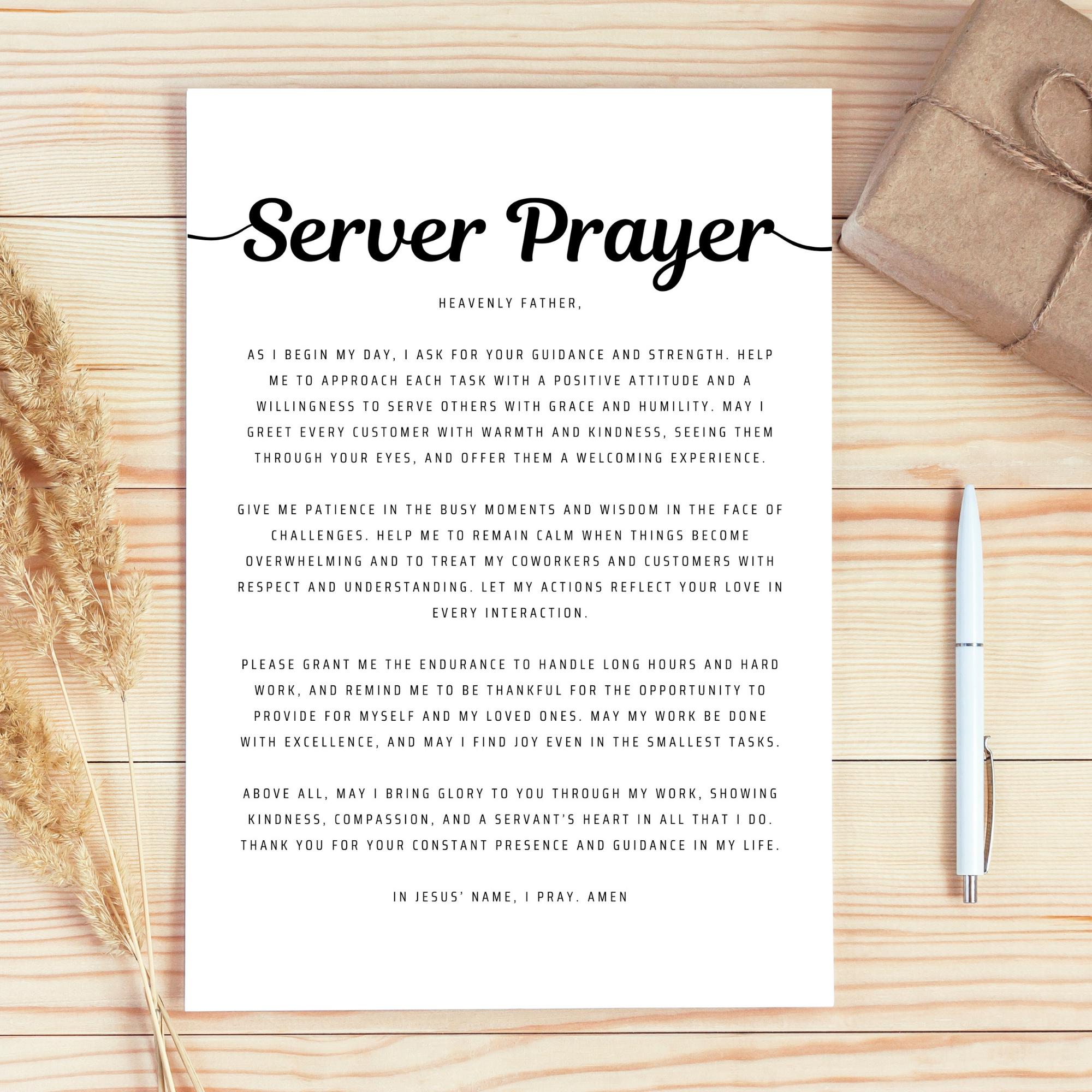 Server Prayer Wall Art Printable Christian Server Poster Decor for Home ...