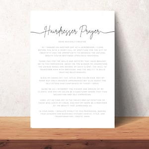 Prayer Wall Art, Hairdresser Personalised, Hairdresser Gifts, Salon Decor, Salon Prints, Hairdressing Prints, Beauty Room Print