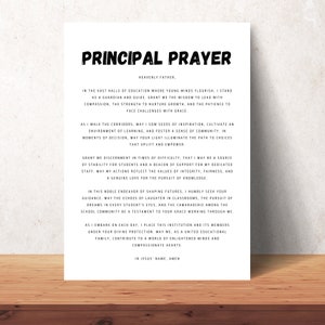 Principal Prayer Printable Wall Art Christian Principal's Office Decor School Digital Print Posters Instant Sign Gift For Principals