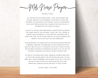 MDS Nurse Prayer Printable Wall Art Nursing Office Decor Christian Poster Nurses Print Downloadable MDS Coordinator Gift Ideas