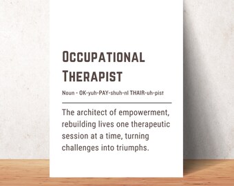 Ergotherapeut Definition Print Minimal Büro Wand Kunst Printable Ergotherapie Raum Dekor Poster Ergotherapeut Geschenk