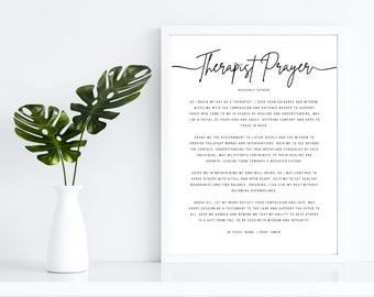 Therapist Prayer Printable Wall Art Personalized Therapists LPC Gift A Therapist's Prayer for Christian Mental Health Professional