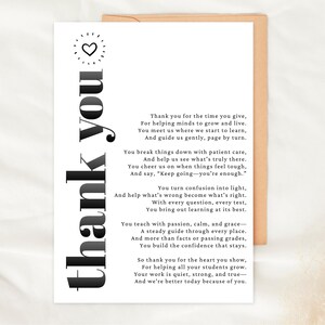 Tutor Thank You Card Printable Christian Appreciation Card Thank You Note Teacher Mentor Gift Academic Support Gratitude Note Tutor Gift
