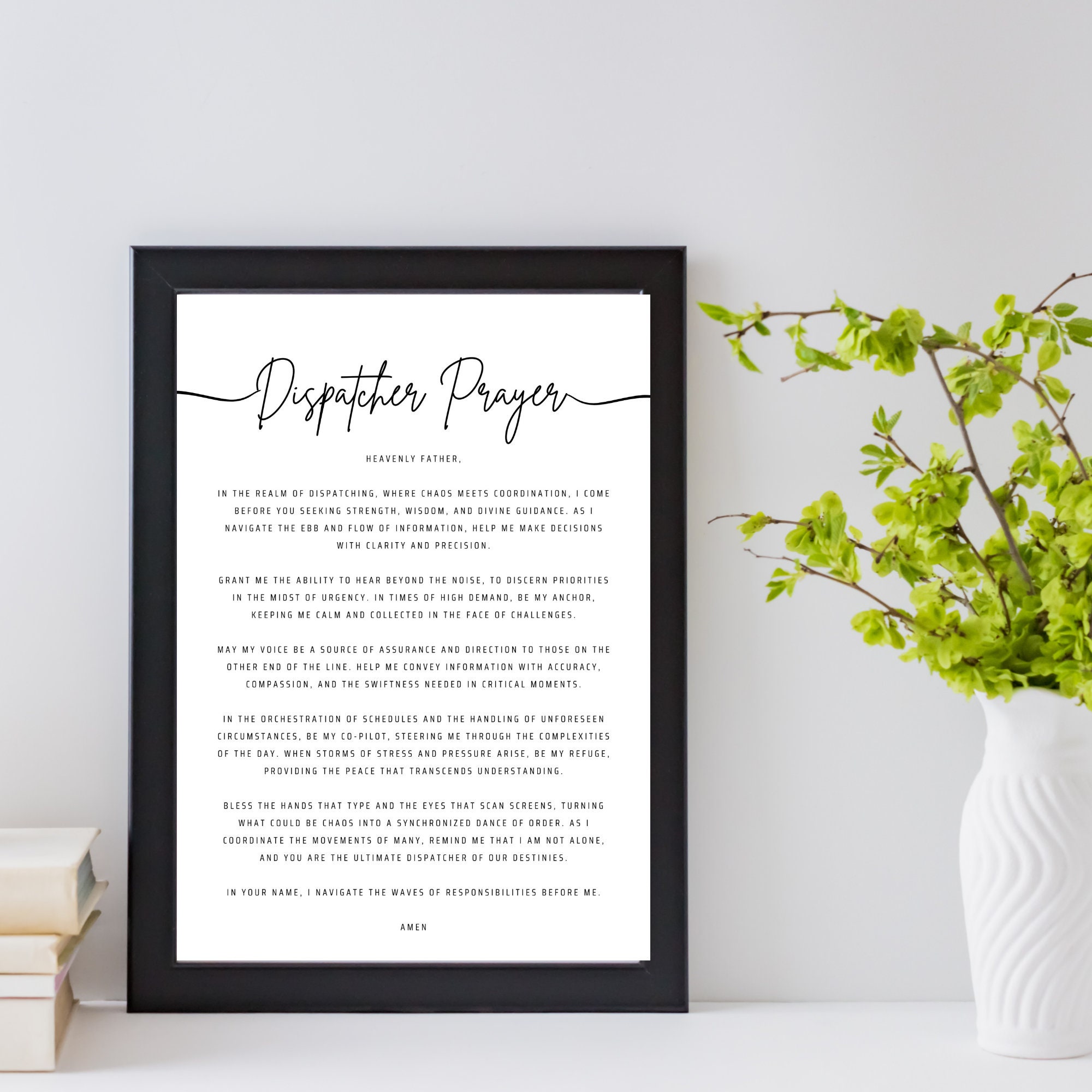 Dispatcher Prayer Printable Wall Art Dispatch Office Decor Christian ...