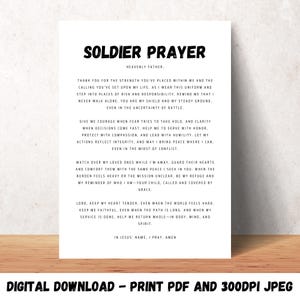 Soldat Gebet druckbare Wandkunst christliches Militärgeschenk Armee Büro Militärwohnkultur digitaler Segen Einsatzsoldat Wertschätzung