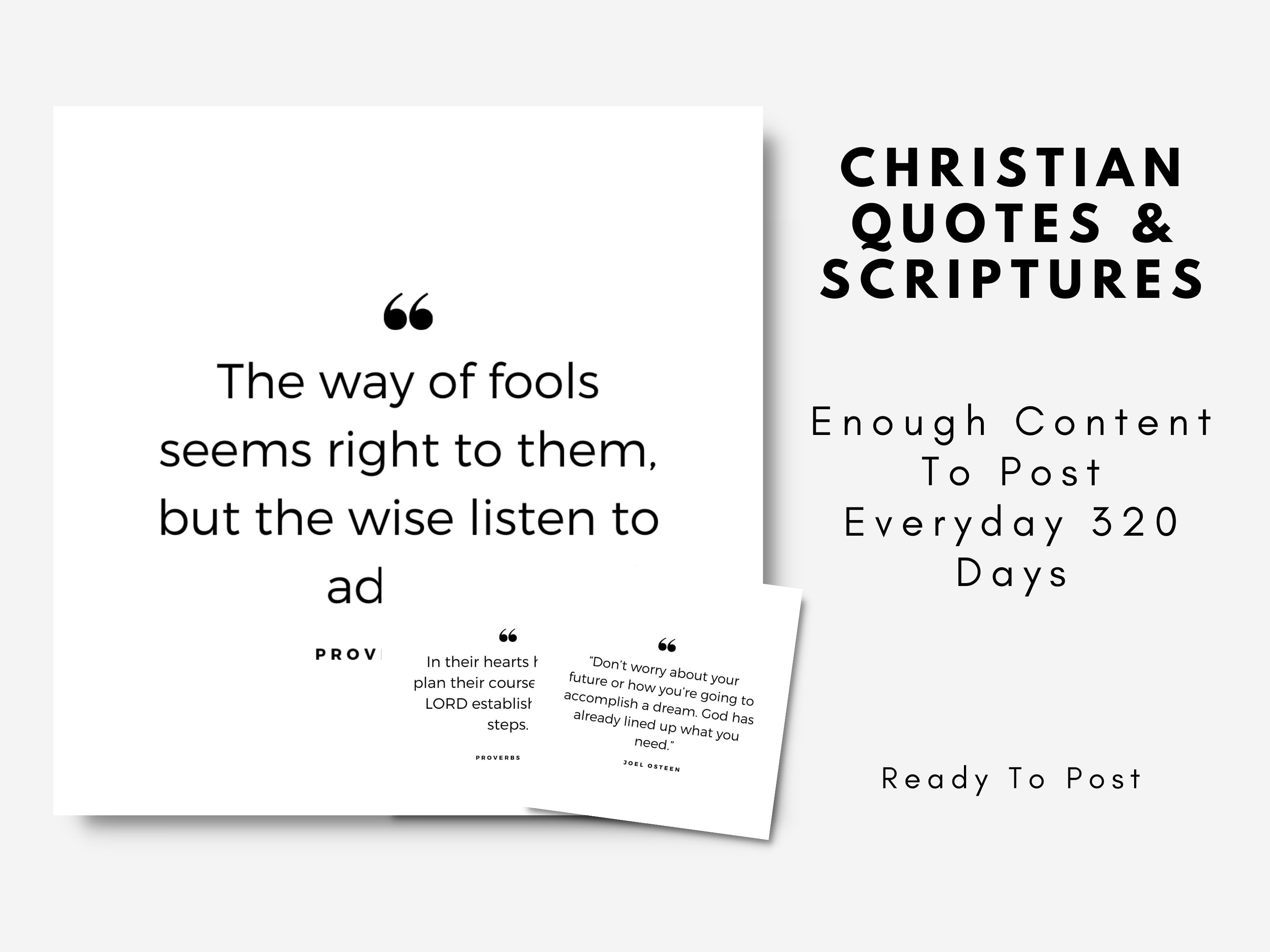 300 Christian Quotes and Scriptures for Social Media, White Bible ...