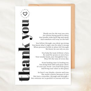 Coworker Danke Karte 5 x 7 Christliche Anerkennung Karte Download Büro Kollege Geschenk Ermutigung Dankbarkeit Hinweis für Coworker