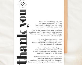 Coworker Thank You Card Printable 5x7 Christian Appreciation Card Download Office Colleague Gift Encouragement Gratitude Note For Coworker