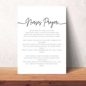 Nurses Prayer Printable Wall Art Nurse Office Decor Christian Nurse ...