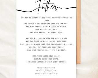 Father Greeting Card Faith-Based Blessing Card for Dad Christian Father’s Day Card Scripture-Inspired Encouragement