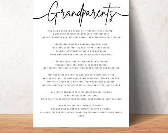 Grandparents Blessing Printable Wall Art Christian Grandparents Gift Birthday Grandparents Gift Faith Based Family Print
