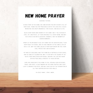 Neues Haus Gebet druckbare Wandkunst christliche Wohnkultur Wand Kunst Drucke Einweihungsgeschenk neues Zuhause Poster Realtor Einweihungsparty