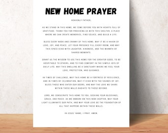 Oración para un nuevo hogar, lámina decorativa para pared, decoración cristiana para el hogar, láminas para pared, regalo de inauguración de casa, póster para nuevo hogar, regalo para agentes inmobiliarios