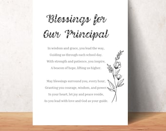 Principal Printable Prayer Wall Art Printable Poem Christian Principal Office Decor School Digital Print Poster Principal Gift For School