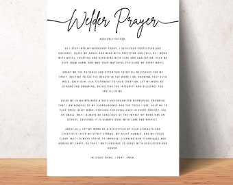 Welder Prayer Printable Wall Art Personalized Welding Gift A Welder's Gift of Prayer for National Welding Month Appreciation