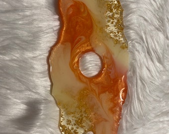 Orange/White Geode-shaped Wine Butler