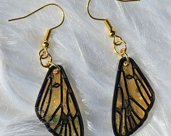 Small Orange Butterfly Earrings