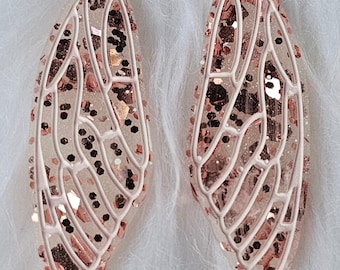 Large Rose Gold Butterfly Earrings