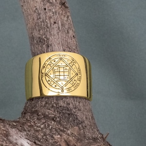 King Solomon seal ring Fourth pentacle of venus in the signet Powerful amulet of love Kabbalah ring men