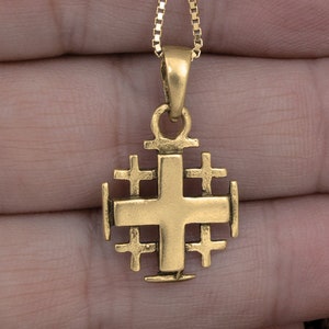 Jerusalem Kreuz Anhänger Halskette Kreuzritter Kreuz Halskette Jüdische Geschenke für Frauen Jerusalem Kreuz Gold