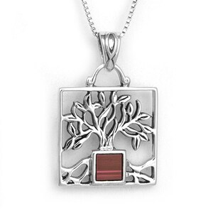 Family tree necklace with birthstones Tree of life pendant sterling silver Kabbalah tree of life pendant
