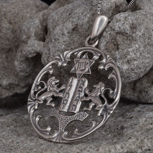 Jewish lion of judah Jerusalem necklace Judaism jewelry Jewish necklace men Star of David Kabbalah amulet image 5