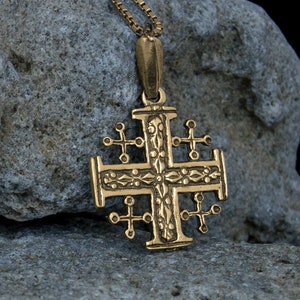 Jerusalem Kreuz Gold Anhänger Jüdische Geschenke aus Israel Kreuz kreuz Halskette Jerusalem Halskette Bedeutungsvolles Geschenk