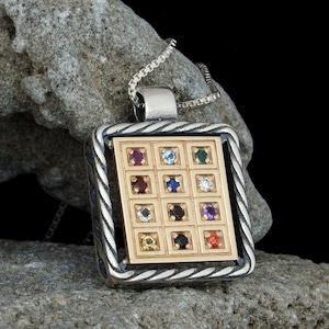 Breastplate necklace Kabbalah amulet Pendant Priestly Hoshen necklace Twelve tribes of israel Healing amulet