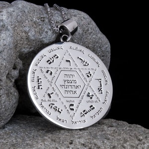 Names of 12 angels seal Solomon/pentacle of Solomon necklace Amulet Kabbalah Sterling Silver 925/gilding silver protection from witchcraft