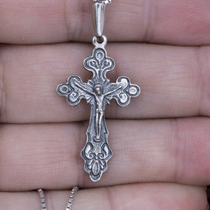 Orthodox pectoral cross for men - Necklace cross in silver orthodox - Gift for an orthodox man