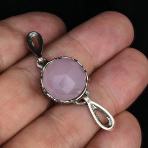 Rose quartz necklace sterling silver Rose quartz jewelry necklace Pink pendant necklace Pink stone pendant