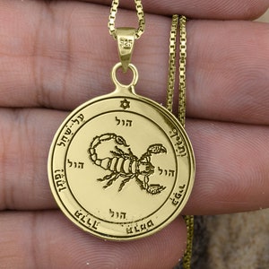 Seal of Solomon Mystical necklace with pendant Scorpio necklace Fifth pentacle of Mars Amulet kabbalah